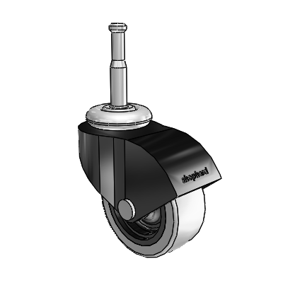 Monarch Grip Neck Black Oxide Swivel Caster with 2 x .8125 Grey Thermoplastic Urethane Wheel