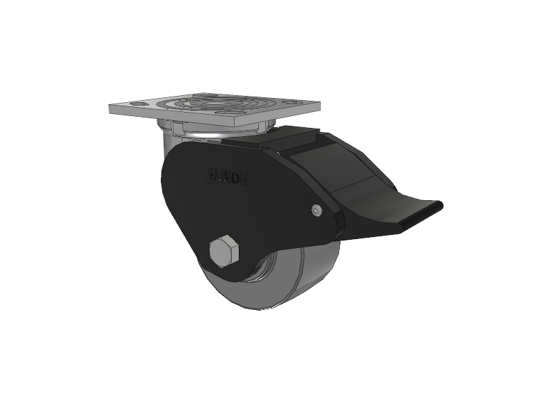 16 Series Top Plate Swivel Caster with 4 x 2 Grey Polyurethane XP - X-treme Plus Solid Polyurethane Wheel and Total Lock Brake