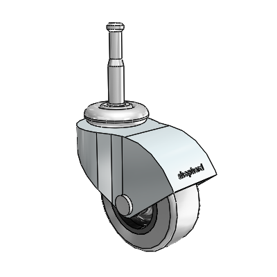 Monarch Grip Neck Zinc Swivel Caster with 2 x .8125 Grey Thermoplastic Rubber Wheel