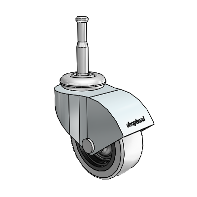 Monarch Grip Neck Zinc Swivel Caster with 2 x .8125 Grey Thermoplastic Urethane Wheel