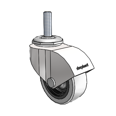 Monarch Threaded Stem Bright Chrome Swivel Caster with 2 x .8125 Grey Thermoplastic Urethane Wheel