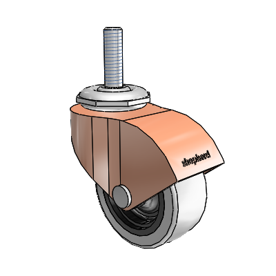 Monarch Threaded Stem Copper Oxide Swivel Caster with 2 x .8125 Grey Thermoplastic Urethane Wheel