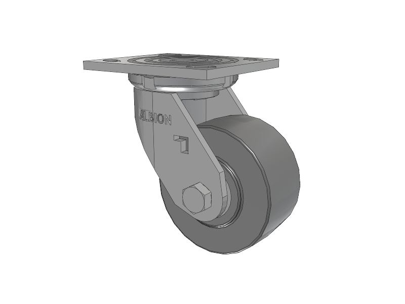 16 Series Top Plate Swivel Caster with 4 x 2 Grey Polyurethane XP - X-treme Plus Solid Polyurethane Wheel