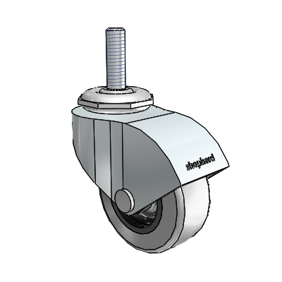 Monarch Threaded Stem Zinc Swivel Caster with 2 x .8125 Grey Thermoplastic Rubber Wheel