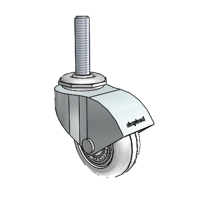 Monarch Threaded Stem Zinc Swivel Caster with 2 x .8125 Clear Vipor Wheel