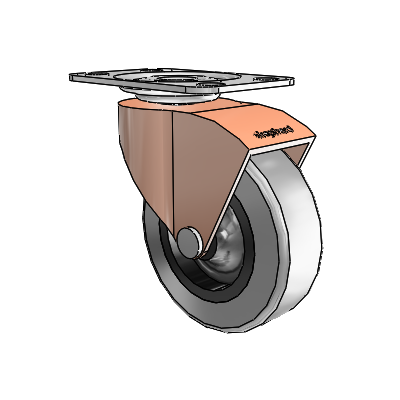 Monarch Top Plate Copper Oxide Swivel Caster with 2.5 x .8125 Grey Thermoplastic Rubber Wheel