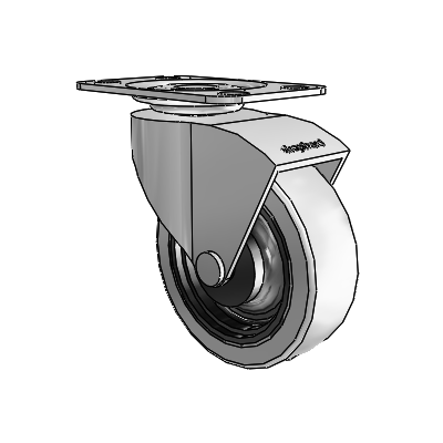 Monarch Top Plate Polished Nickel Swivel Caster with 2.5 x .8125 Grey Thermoplastic Urethane Wheel