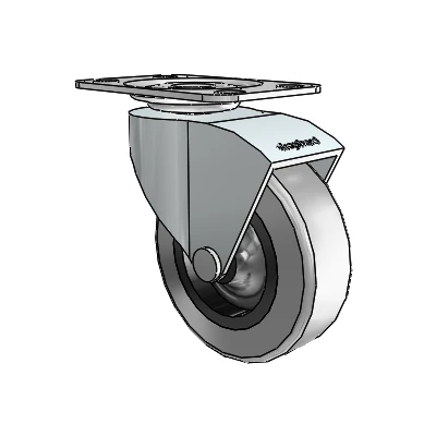 Monarch Top Plate Zinc Swivel Caster with 2.5 x .8125 Grey Thermoplastic Rubber Wheel