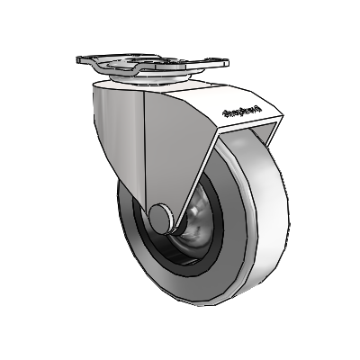 Monarch Top Plate Bright Chrome Swivel Caster with 2.5 x .8125 Grey Thermoplastic Rubber Wheel