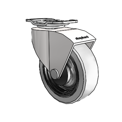 Monarch Top Plate Bright Chrome Swivel Caster with 2.5 x .8125 Grey Thermoplastic Urethane Wheel