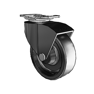 Monarch Top Plate Black Oxide Swivel Caster with 2.5 x .8125 Black Polyolefin Wheel