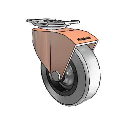Monarch Top Plate Copper Oxide Swivel Caster with 2.5 x .8125 Grey Thermoplastic Rubber Wheel