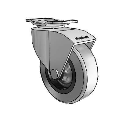 Monarch Top Plate Polished Nickel Swivel Caster with 2.5 x .8125 Grey Thermoplastic Rubber Wheel