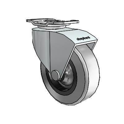 Monarch Top Plate Zinc Swivel Caster with 2.5 x .8125 Grey Thermoplastic Rubber Wheel