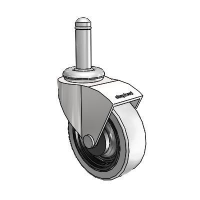 Monarch Grip Ring Bright Chrome Swivel Caster with 2.5 x .8125 Grey Thermoplastic Urethane Wheel