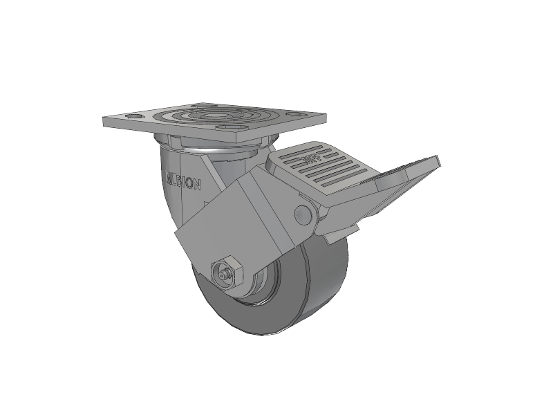 16 Series Top Plate Swivel Caster with 4 x 2 Grey Polyurethane XP - X-treme Plus Solid Polyurethane Wheel and Face Brake