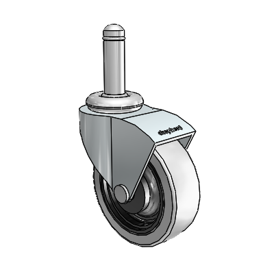 Monarch Grip Ring Zinc Swivel Caster with 2.5 x .8125 Grey Thermoplastic Urethane Wheel