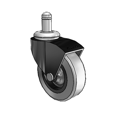 Monarch Grip Ring Black Oxide Swivel Caster with 2.5 x .8125 Grey Thermoplastic Rubber Wheel