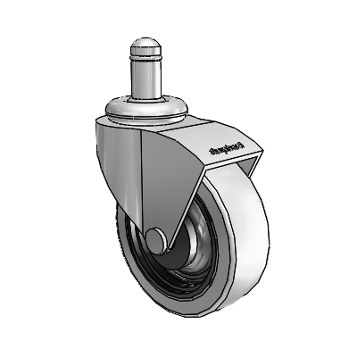 Monarch Grip Ring Polished Nickel Swivel Caster with 2.5 x .8125 Grey Thermoplastic Urethane Wheel