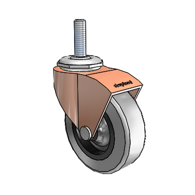 Monarch Threaded Stem Copper Oxide Swivel Caster with 2.5 x .8125 Grey Thermoplastic Rubber Wheel