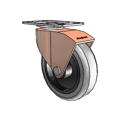 Monarch Top Plate Copper Oxide Swivel Caster with 3 x .8125 Grey Thermoplastic Rubber Wheel