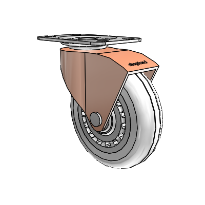 Monarch Top Plate Copper Oxide Swivel Caster with 3 x .8125 Clear Vipor Wheel