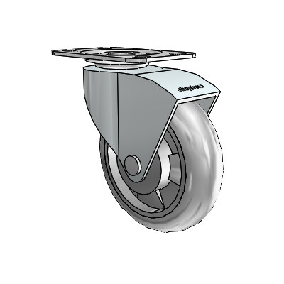 Monarch Top Plate Zinc Swivel Caster with 3 x .8125 Grey MonoTech Wheel