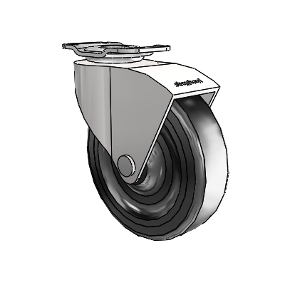 Monarch Top Plate Bright Chrome Swivel Caster with 3 x .8125 Black Soft Rubber Wheel