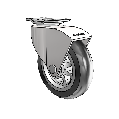 Monarch Top Plate Bright Chrome Swivel Caster with 3 x .8125 Black No-Matic Rubber Wheel