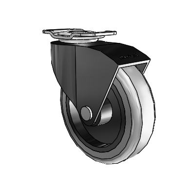 Monarch Top Plate Black Oxide Swivel Caster with 3 x .8125 Grey Thermoplastic Rubber Wheel