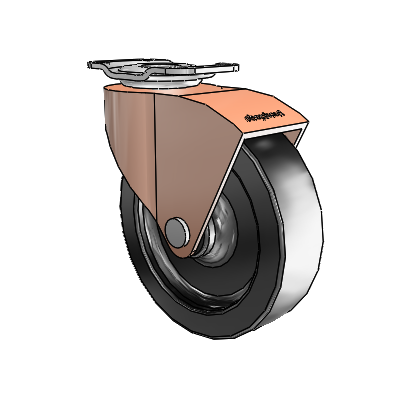 Monarch Top Plate Copper Oxide Swivel Caster with 3 x .8125 Black Polyolefin Wheel