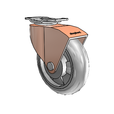 Monarch Top Plate Copper Oxide Swivel Caster with 3 x .8125 Grey MonoTech Wheel