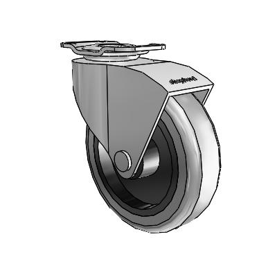 Monarch Top Plate Polished Nickel Swivel Caster with 3 x .8125 Grey Thermoplastic Rubber Wheel