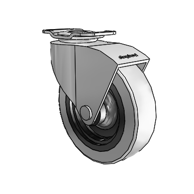 Monarch Top Plate Polished Nickel Swivel Caster with 3 x .8125 Grey Thermoplastic Urethane Wheel