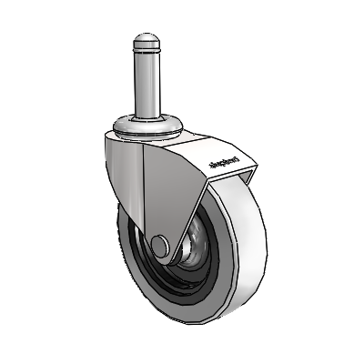 Monarch Grip Ring Bright Chrome Swivel Caster with 3 x .8125 Grey Thermoplastic Urethane Wheel
