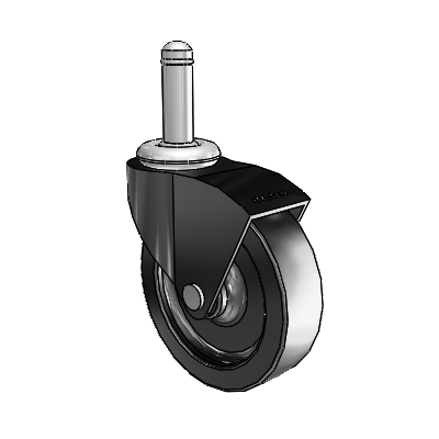 Monarch Grip Ring Black Oxide Swivel Caster with 3 x .8125 Black Polyolefin Wheel