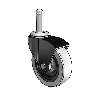 Monarch Grip Ring Black Oxide Swivel Caster with 3 x .8125 Grey Thermoplastic Urethane Wheel