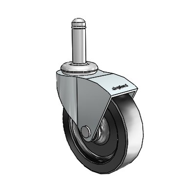 Monarch Grip Ring Zinc Swivel Caster with 3 x .8125 Black Polyolefin Wheel