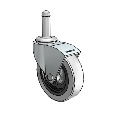 Monarch Grip Ring Zinc Swivel Caster with 3 x .8125 Grey Thermoplastic Urethane Wheel