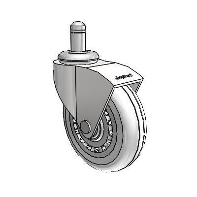 Monarch Grip Ring Bright Chrome Swivel Caster with 3 x .8125 Clear Vipor Wheel