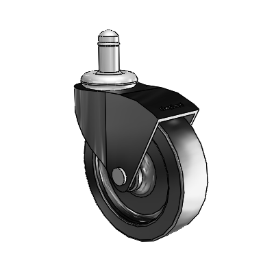 Monarch Grip Ring Black Oxide Swivel Caster with 3 x .8125 Black Polyolefin Wheel