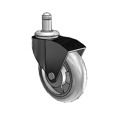 Monarch Grip Ring Black Oxide Swivel Caster with 3 x .8125 Grey MonoTech Wheel