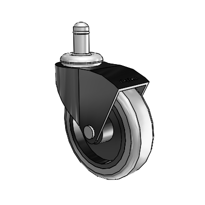 Monarch Grip Ring Black Oxide Swivel Caster with 3 x .8125 Grey Thermoplastic Rubber Wheel