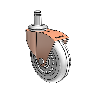 Monarch Grip Ring Copper Oxide Swivel Caster with 3 x .8125 Clear Vipor Wheel