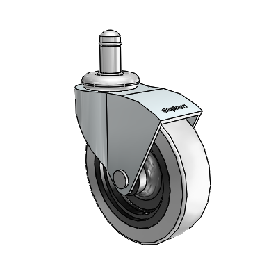 Monarch Grip Ring Zinc Swivel Caster with 3 x .8125 Grey Thermoplastic Urethane Wheel