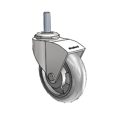 Monarch Threaded Stem Bright Chrome Swivel Caster with 3 x .8125 Grey MonoTech Wheel