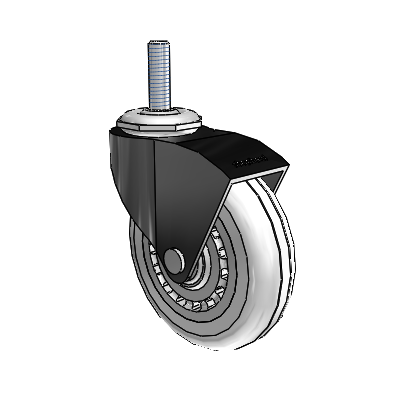 Monarch Threaded Stem Black Oxide Swivel Caster with 3 x .8125 Clear Vipor Wheel