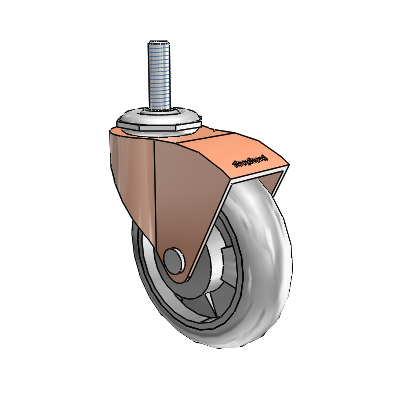 Monarch Threaded Stem Copper Oxide Swivel Caster with 3 x .8125 Grey MonoTech Wheel