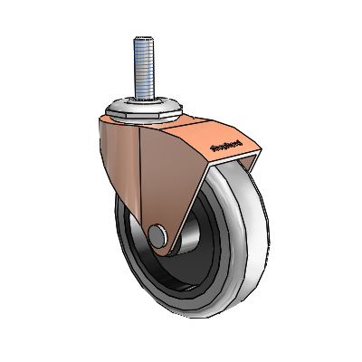 Monarch Threaded Stem Copper Oxide Swivel Caster with 3 x .8125 Grey Thermoplastic Rubber Wheel