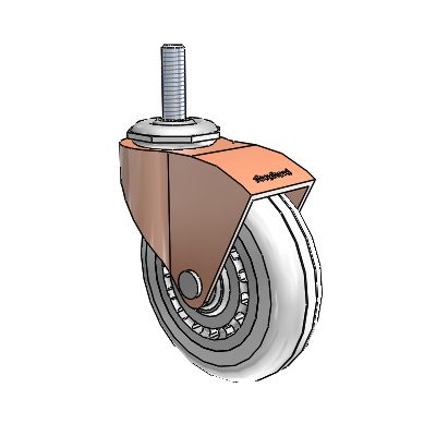 Monarch Threaded Stem Copper Oxide Swivel Caster with 3 x .8125 Clear Vipor Wheel